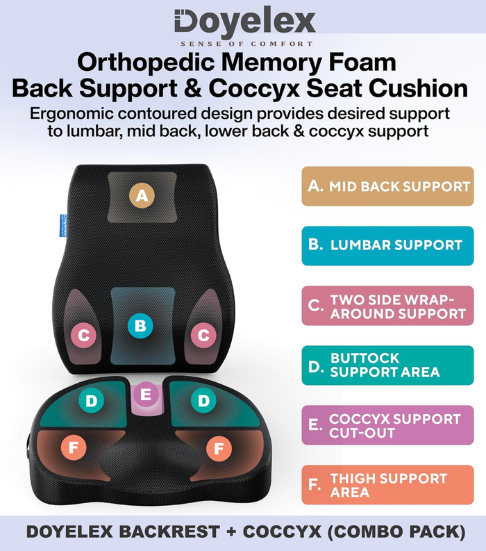 Gel Orthopedic Coccyx Cushion & Back Rest Cushion - Image 2