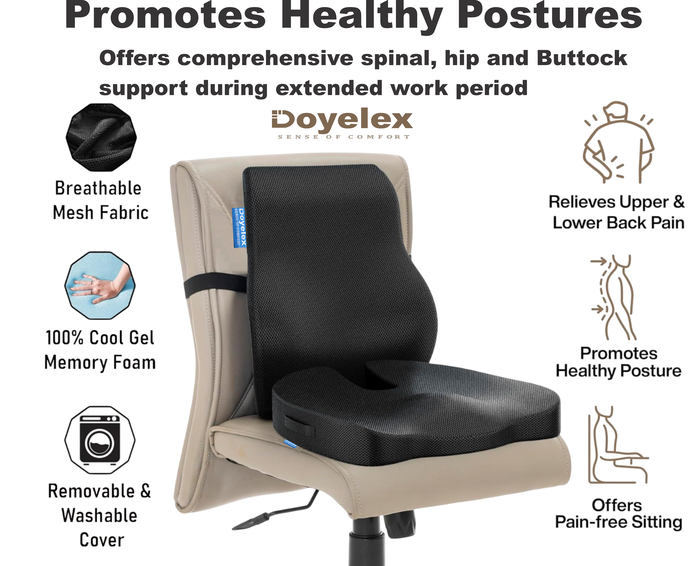 Gel Orthopedic Coccyx Cushion & Back Rest Cushion - Image 4