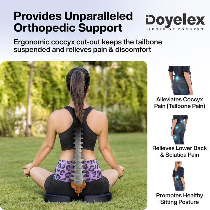 Orthopedic Gel Memory Foam Coccyx Seat Cushion - Image 3