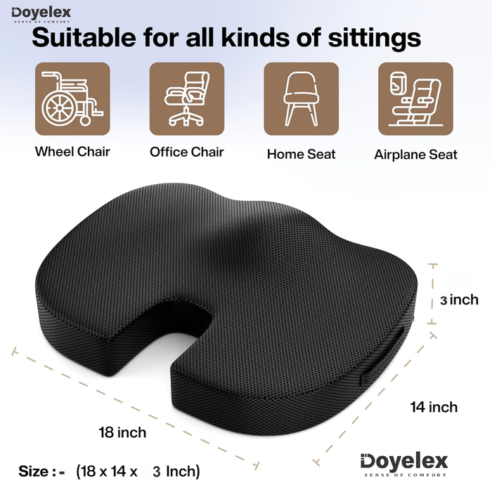 Orthopedic Gel Memory Foam Coccyx Seat Cushion - Image 4