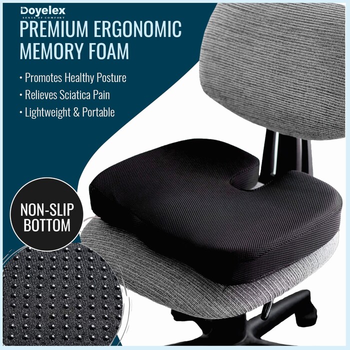 Orthopedic Gel Memory Foam Coccyx Seat Cushion - Image 5