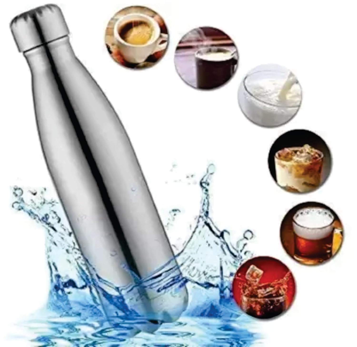 Stainless Steel Water Bottle (1000 ml, Silver) - Image 8